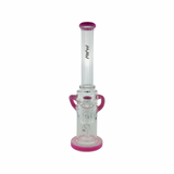MAV Glass Quad Love Long Neck Double Intake Incycler Dab Rig with Pink Accents
