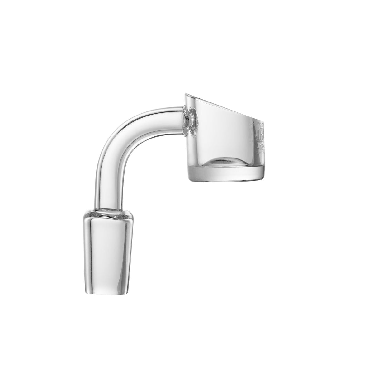REBEL INITIATE GLASSWORKS Quartz Banger 90° with Slanted Top - Clear Front View