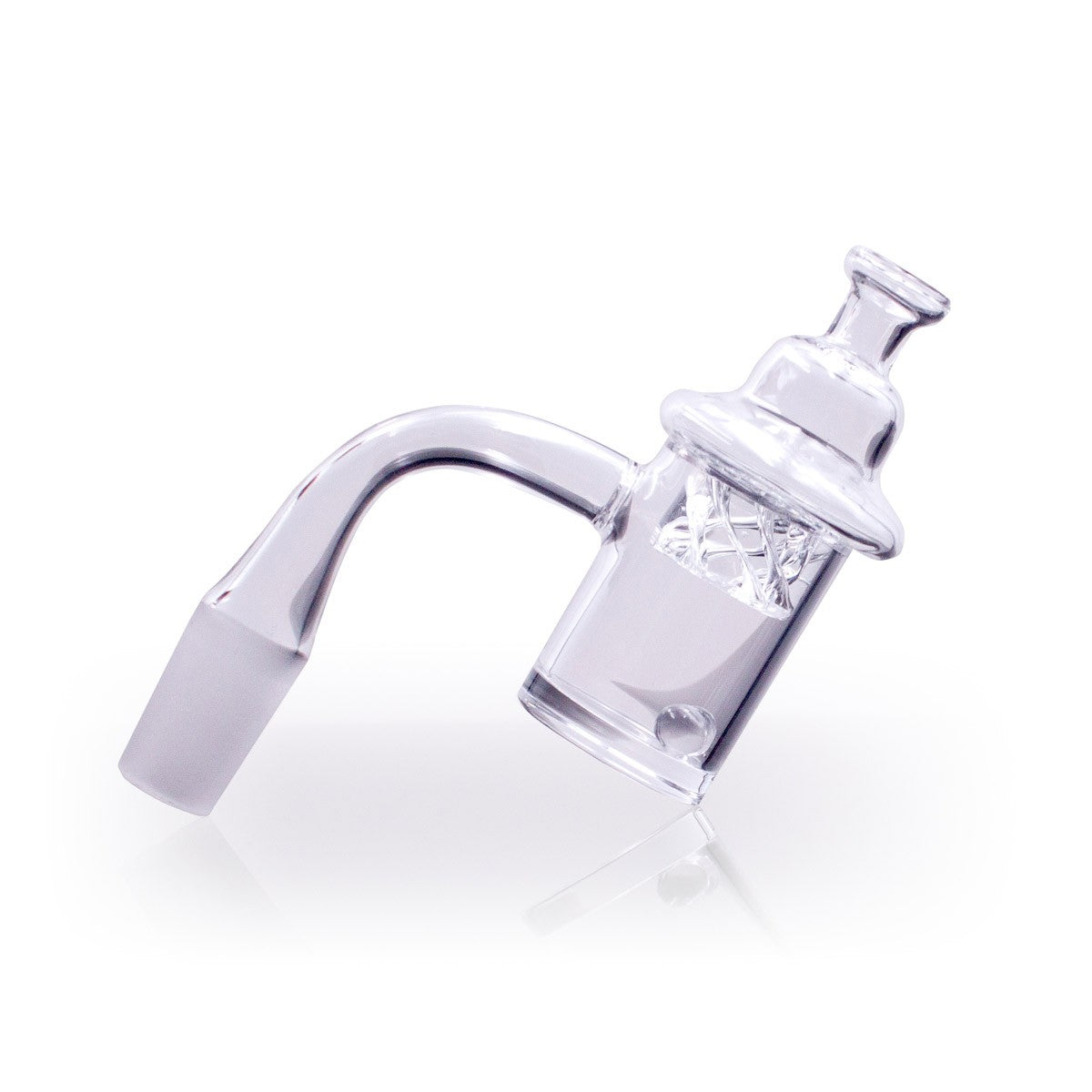 Quartz Banger Kit with Spinning Carb Cap and Terp Pearls for Dab Rigs, 90ยฐ 14mm Male