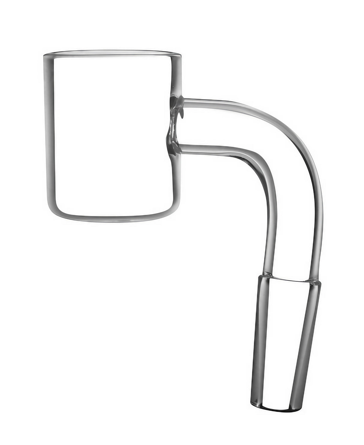 Quartz Banger Nail at a 90 Degree Angle for Dab Rigs, 10mm Male Joint, Isolated on White