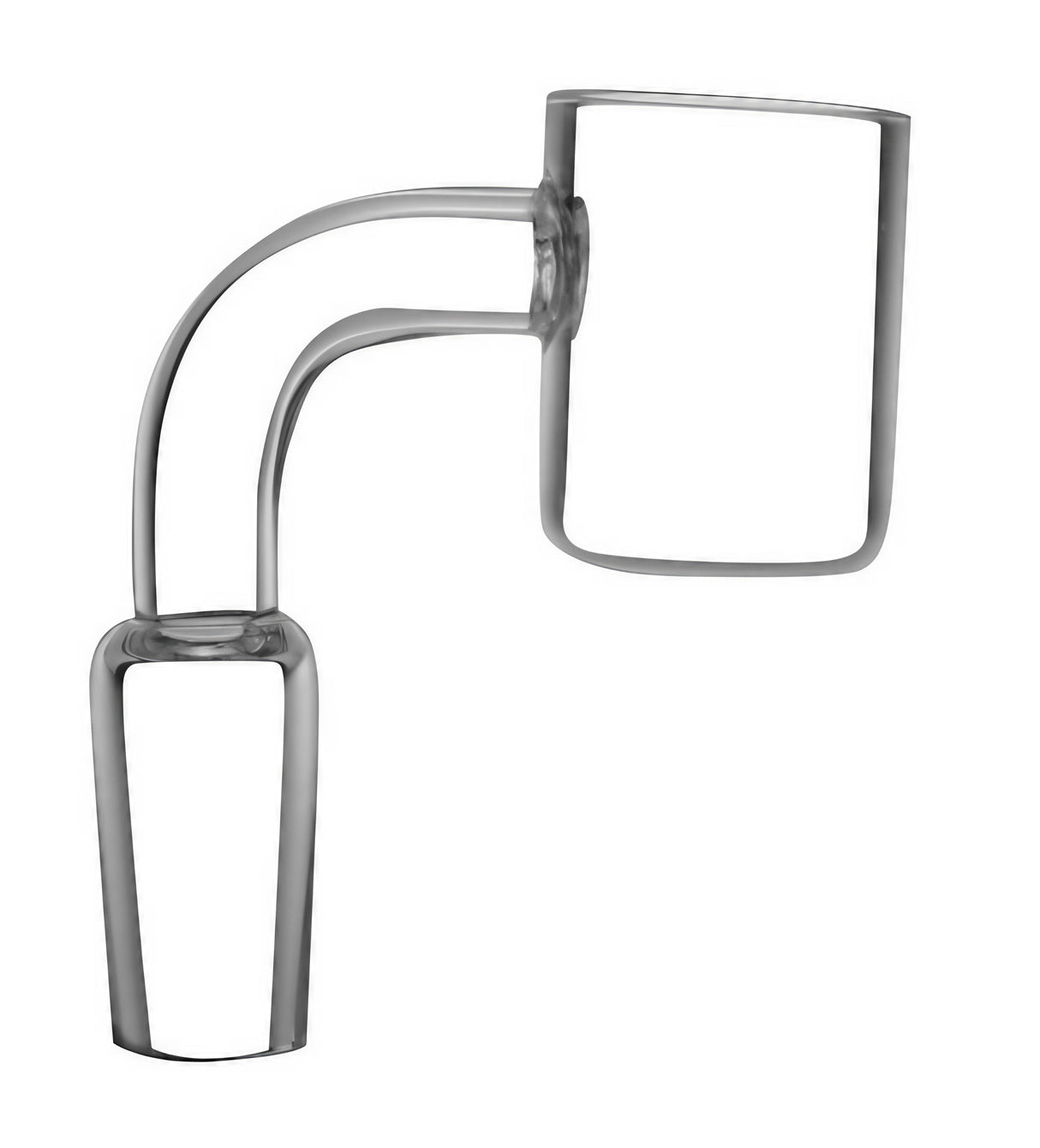 14mm Male Quartz Banger Nail at a 90 Degree Angle, Clear and Durable for Dab Rigs