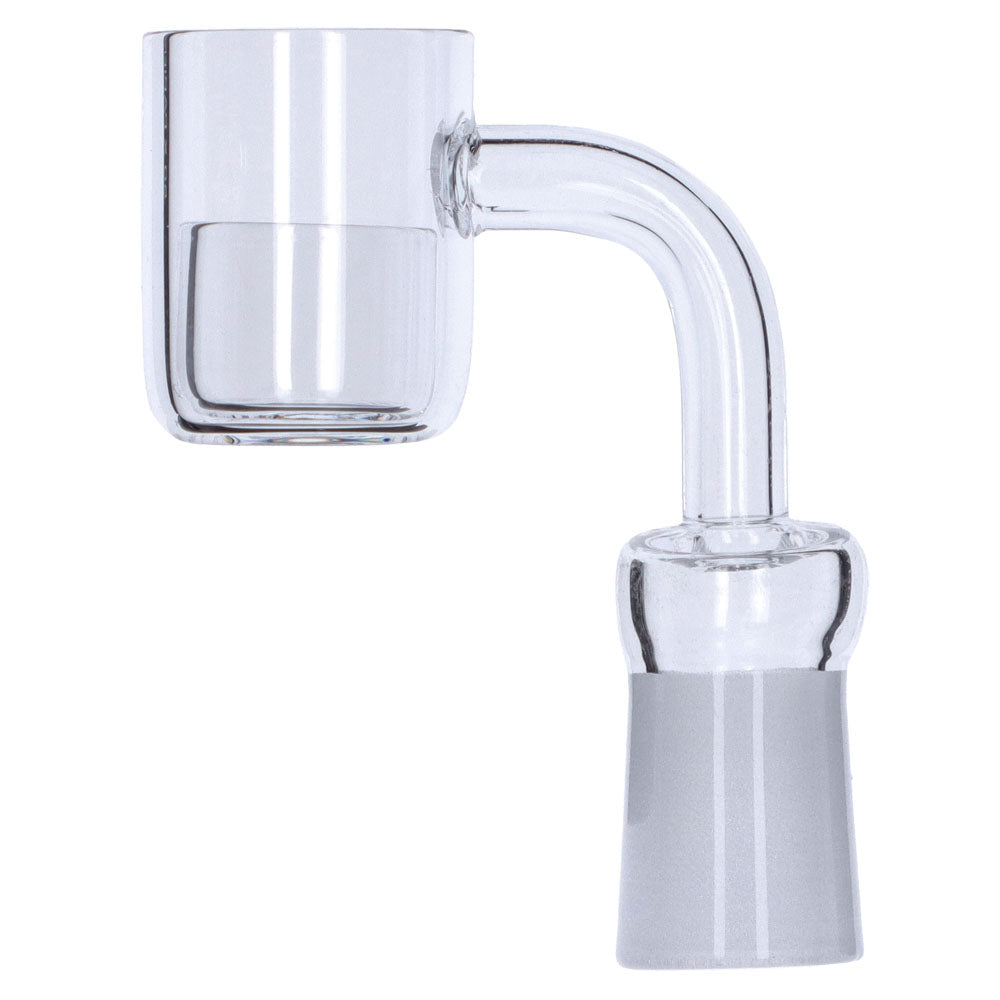 Clear Quartz Core Reactor Banger with 90 Degree Joint for Easy Dab Access - Side View