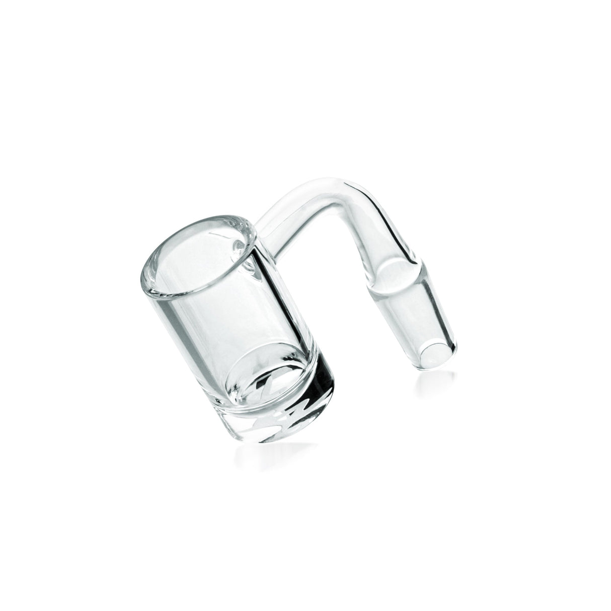 MAV Glass Quartz Flat Bucket Banger, 25mm Thick Bottom, Side View on Seamless White