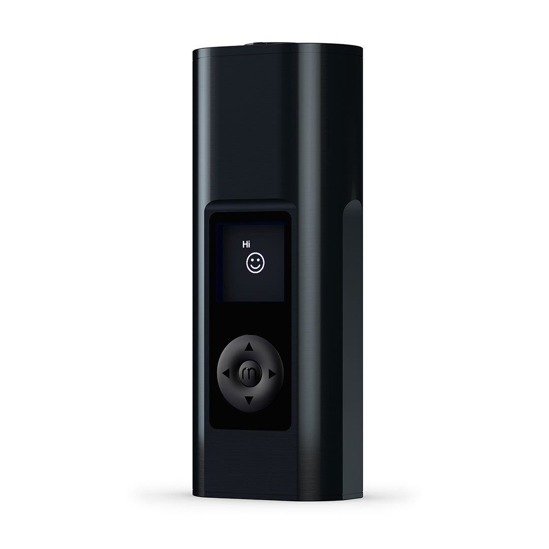 Arizer Solo 3 Portable Vaporizer in black, front view with digital display and control buttons