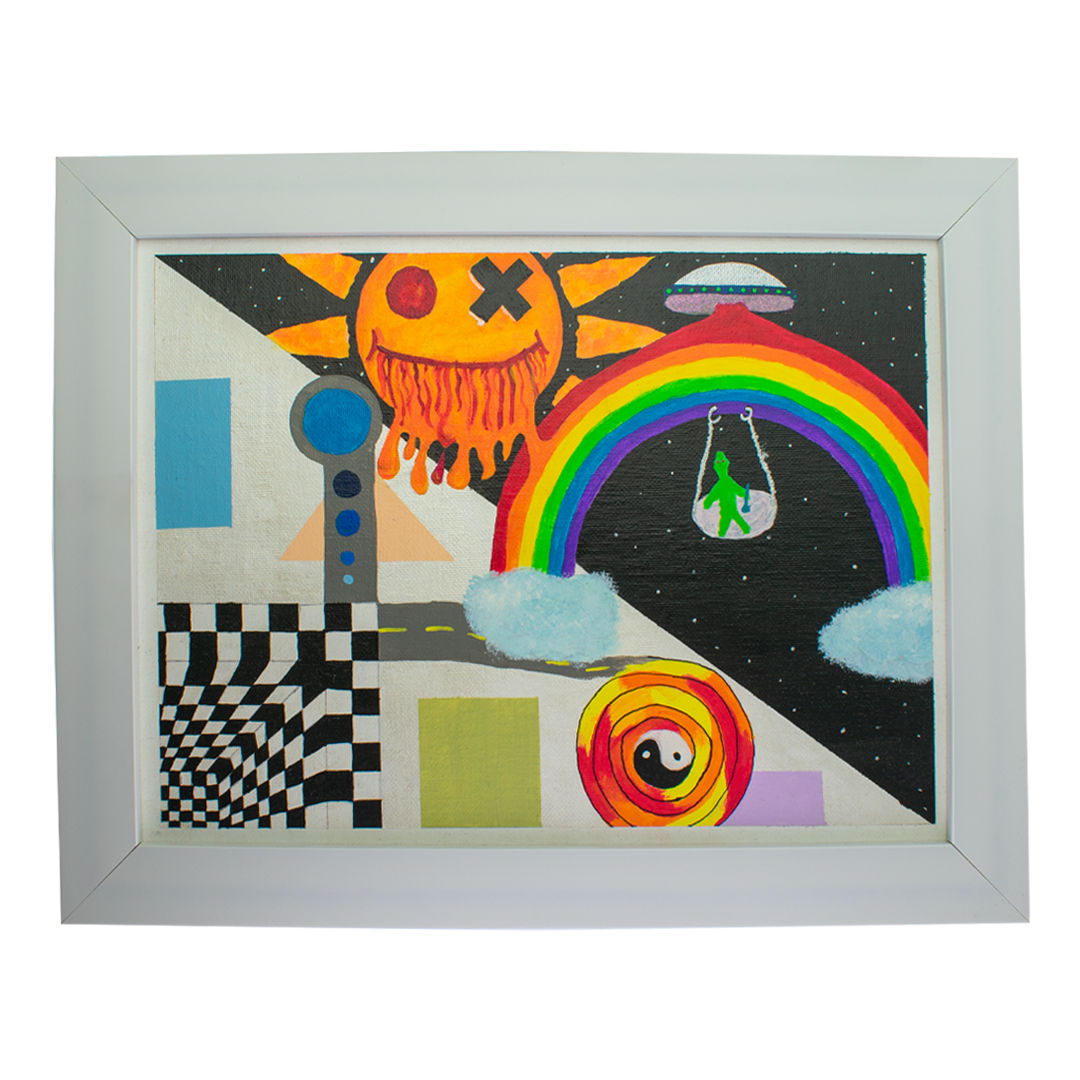 MAV PRO 'RAINBOW SPLIT' Hand Pipe by Alyssa - Abstract Art Design