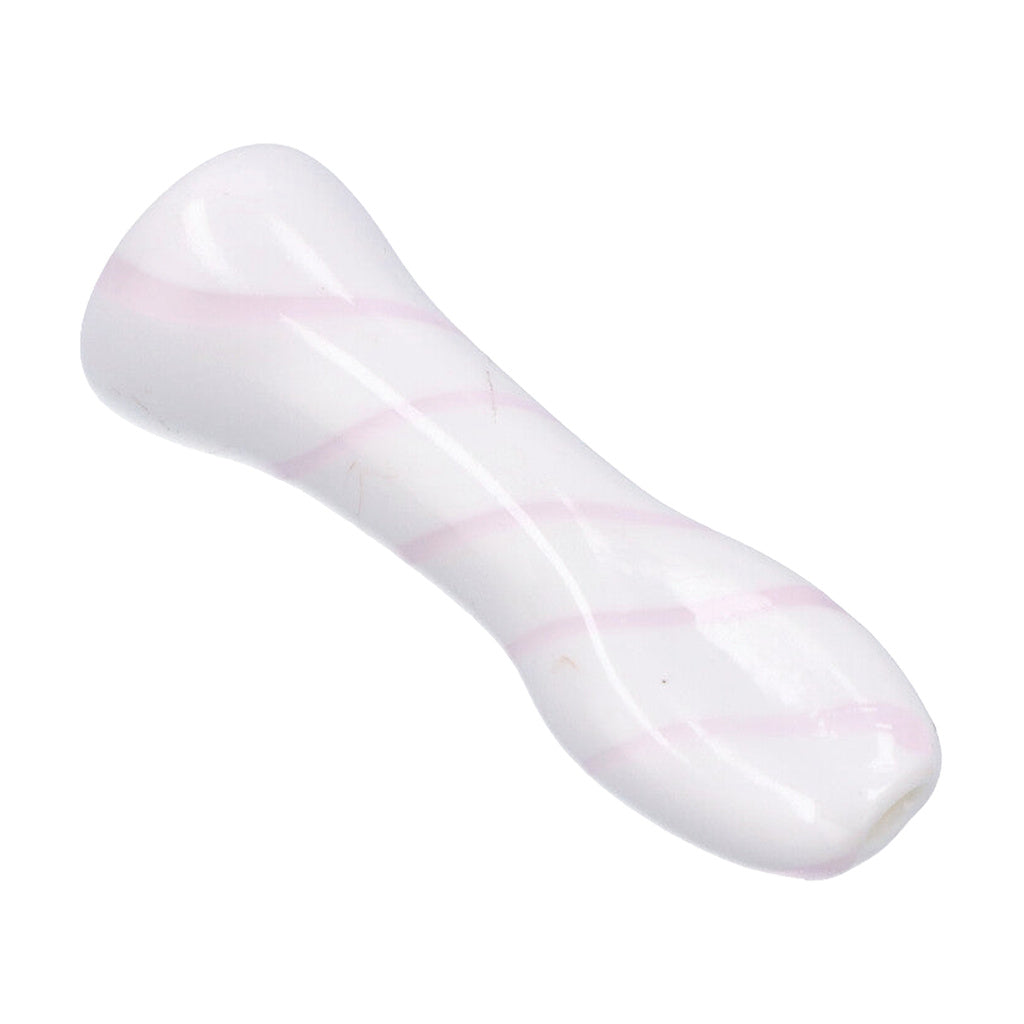 Valiant Distribution Rainbow Stripe Glass Chillum - Compact 3.25" Hand Pipe for Dry Herbs