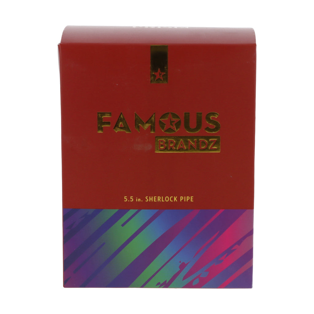 Packaged Rainbow X-Prism Sherlock Pipe by Valiant Distribution, 5in, front view