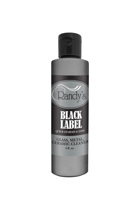 Randy's Black Label 6oz Cleaner, front view on white background, for glass, metal, ceramic