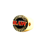 RAW Championship Double Cone Holder Ring in gold with prominent logo, front view on white background
