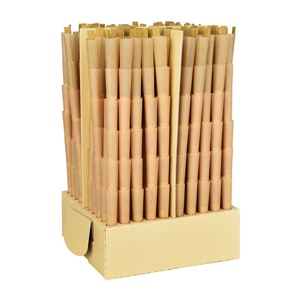 RAW Classic Single Size 70/24 Cones Bulk Box, 600pc, Front View on White Background