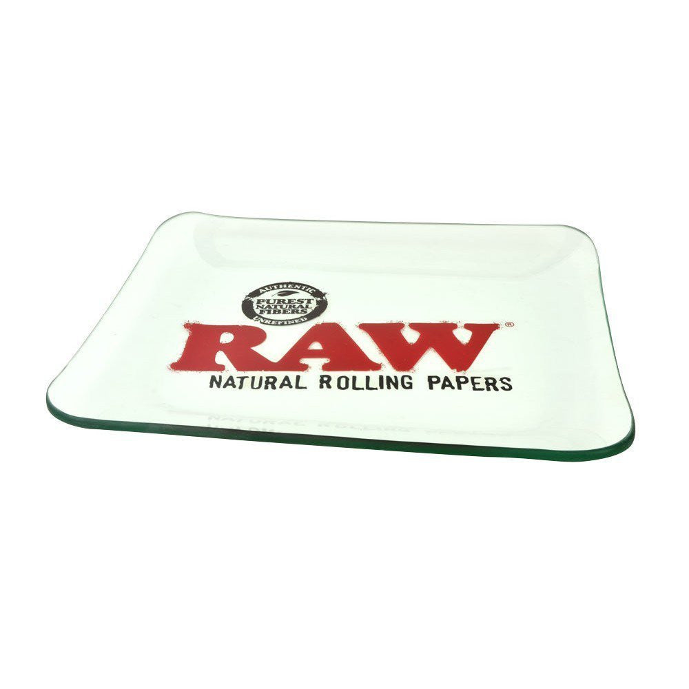 RAW Limited Edition Borosilicate Glass Rolling Tray 10.5" x 13" Front View
