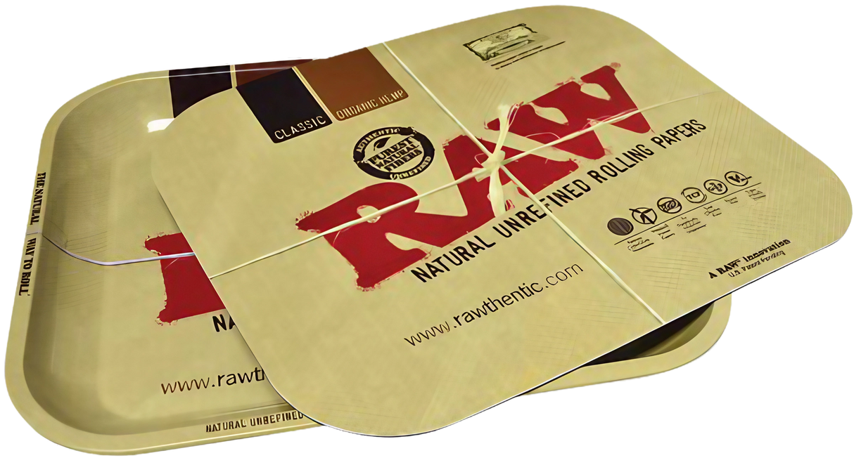 RAW Magnetic Rolling Tray Cover with iconic branding, silicone material, perfect for dry herbs