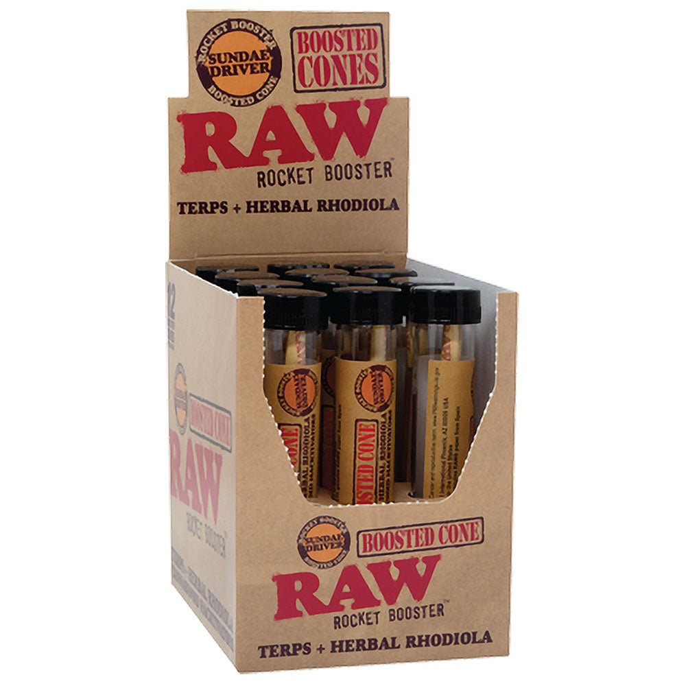 RAW Rocket Booster Terpene Cones Sundae Driver variant display box front view