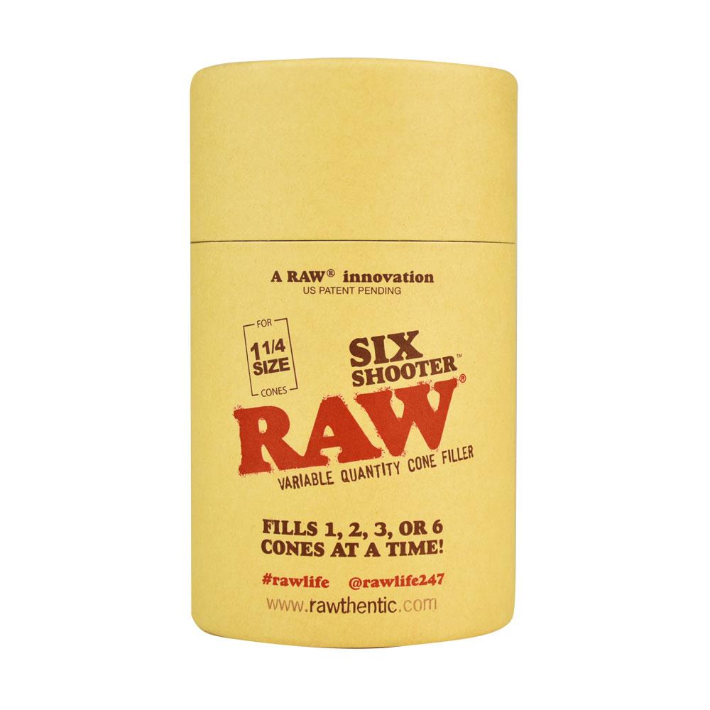 RAW Six Shooter King Size Cone Filler for Dry Herbs, Front View on White Background