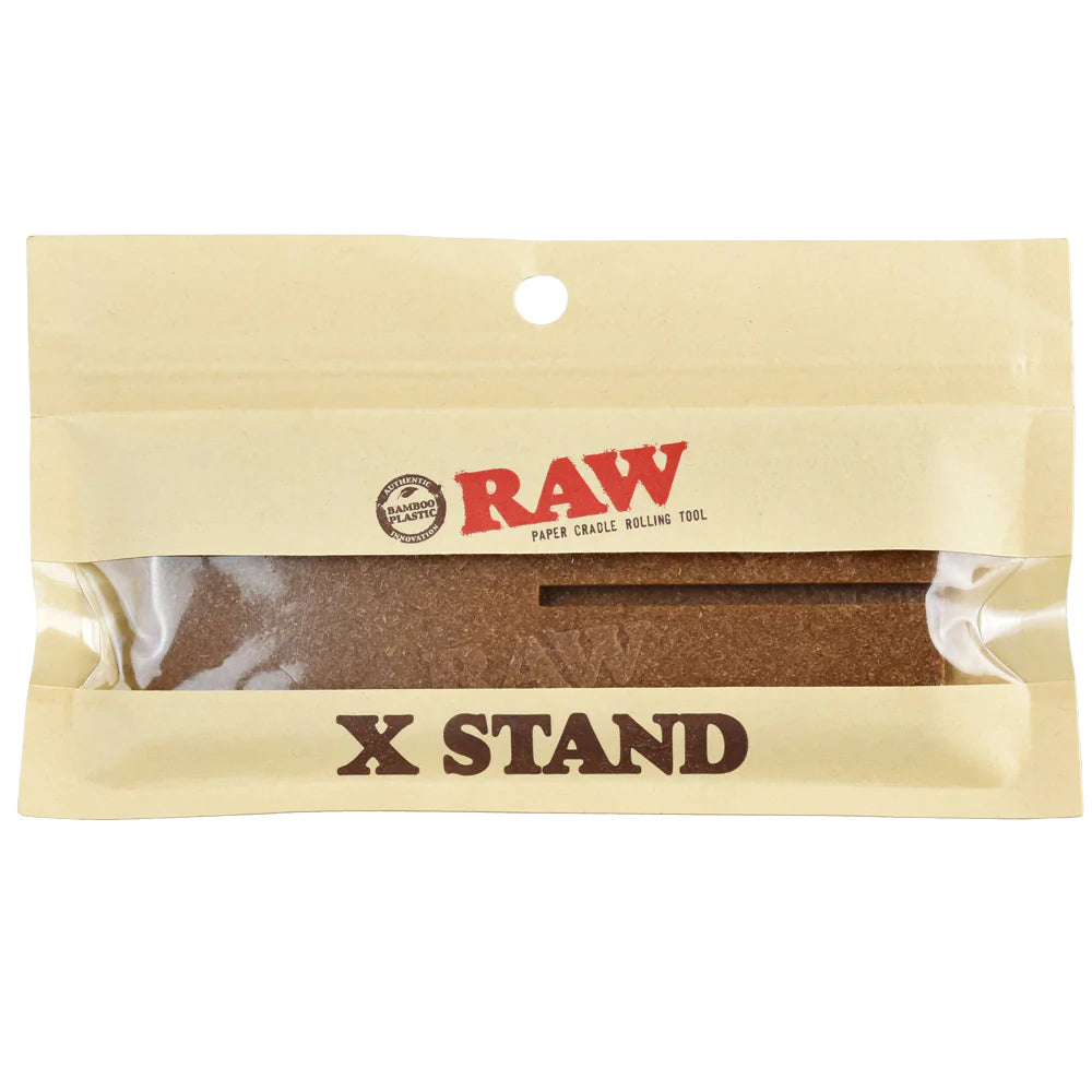 RAW X Stand Paper Cradle Rolling Tool in packaging, compact design for easy rolling
