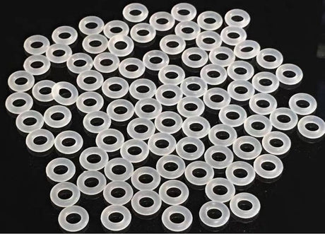 White TAG silicone O rings for Quartz Swing Arm Honeybucket, compact design, top view