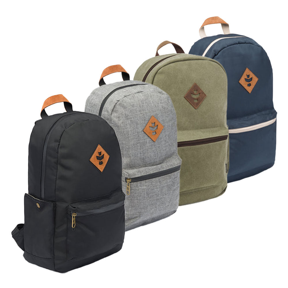 Revelry Explorer Smell Proof Backpacks in Black, Gray, Green, Blue - Durable Canvas Material