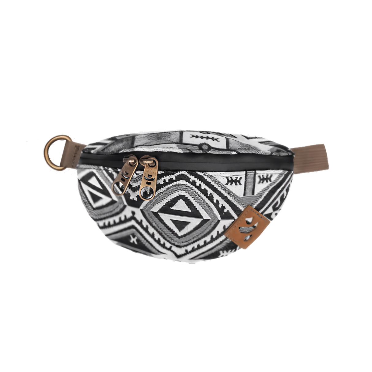 Revelry Supply Amigo heavy-wall silicone fanny pack with geometric pattern, front view