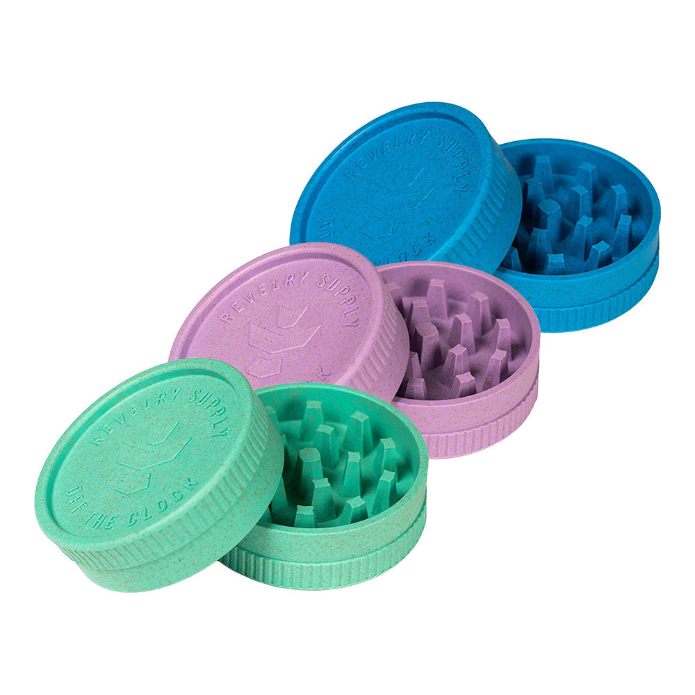 Revelry Supply Hemp Grinders in Blue and Purple, 2-Piece, 2" Size, Bulk Set