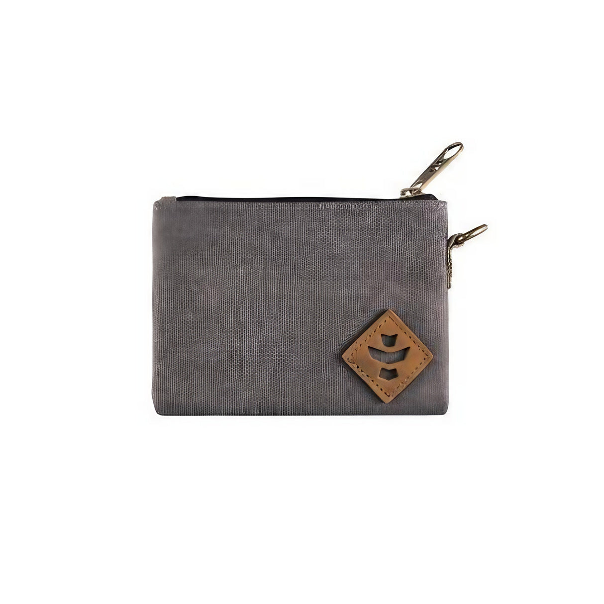 Revelry Supply Mini Broker in gray, compact unisex silicone stash bag, front view on white background