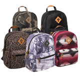 Assorted Revelry Supply Shorty Smell Proof Mini Backpacks in various patterns front view