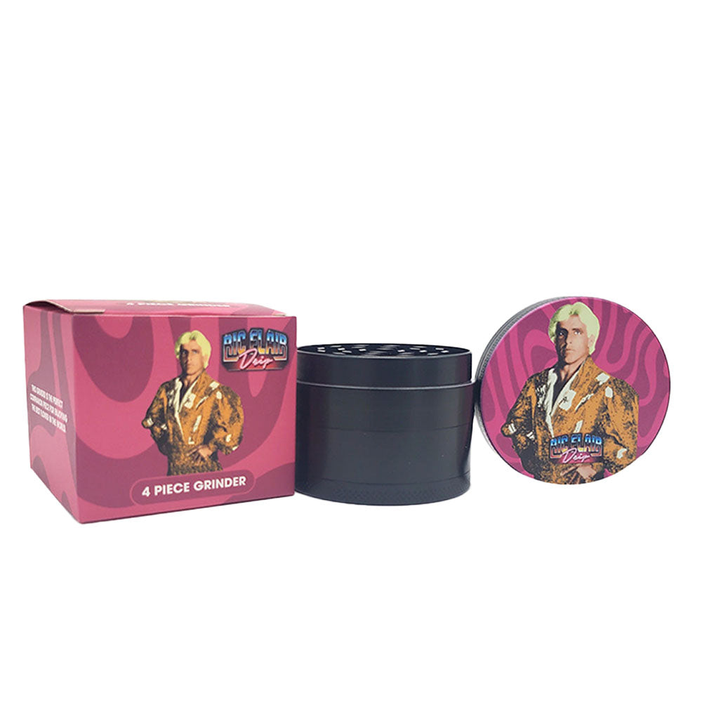 Ric Flair Drip Black Aluminium Grinder - 4pc Set with Packaging - 2.25" Diameter