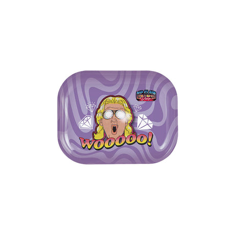 Ric Flair Drip Metal Rolling Tray with Cartoon Design, Top View on White Background