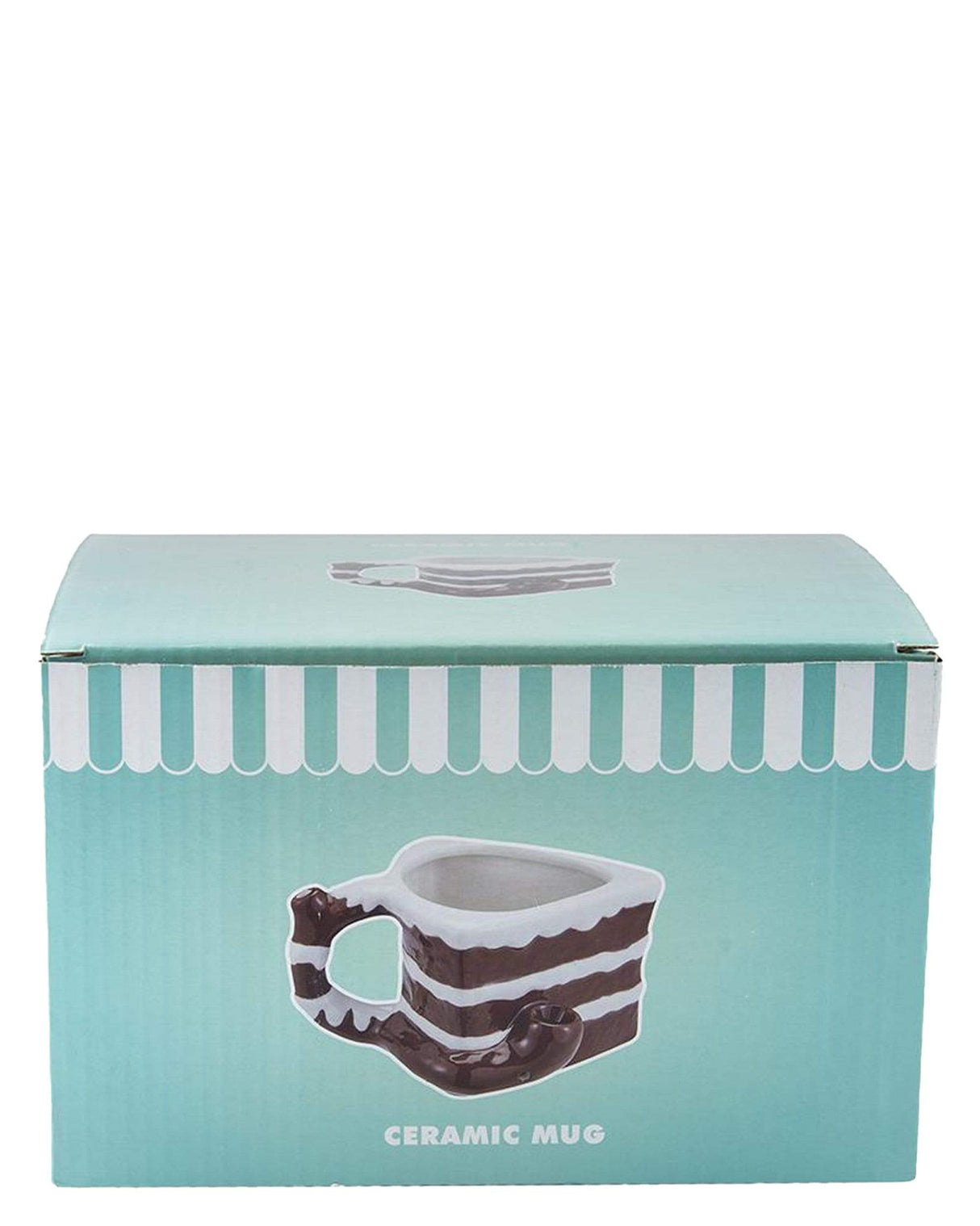 Roast & Toast Ceramic Mug Pipe in Brown & White, Fun Novelty Design, Front View