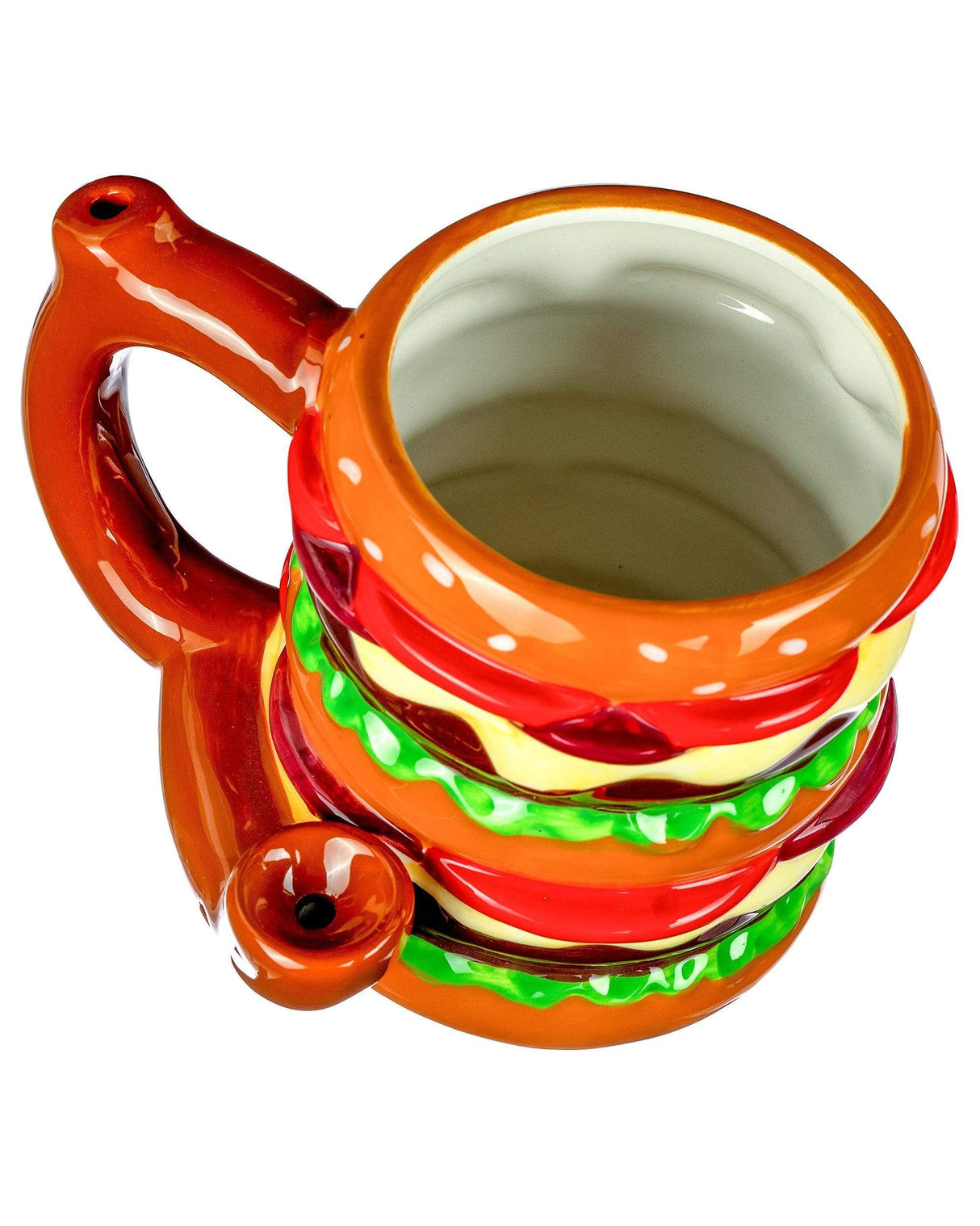Roast & Toast Ceramic Cheeseburger Mug Pipe for Dry Herbs, Novelty Gift - Front View