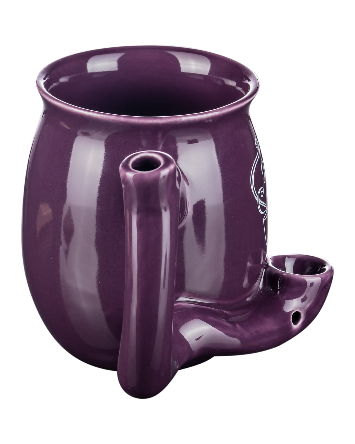 Roast & Toast Ceramic Pipe Mug in Purple - 11oz, Microwave Safe, Front View