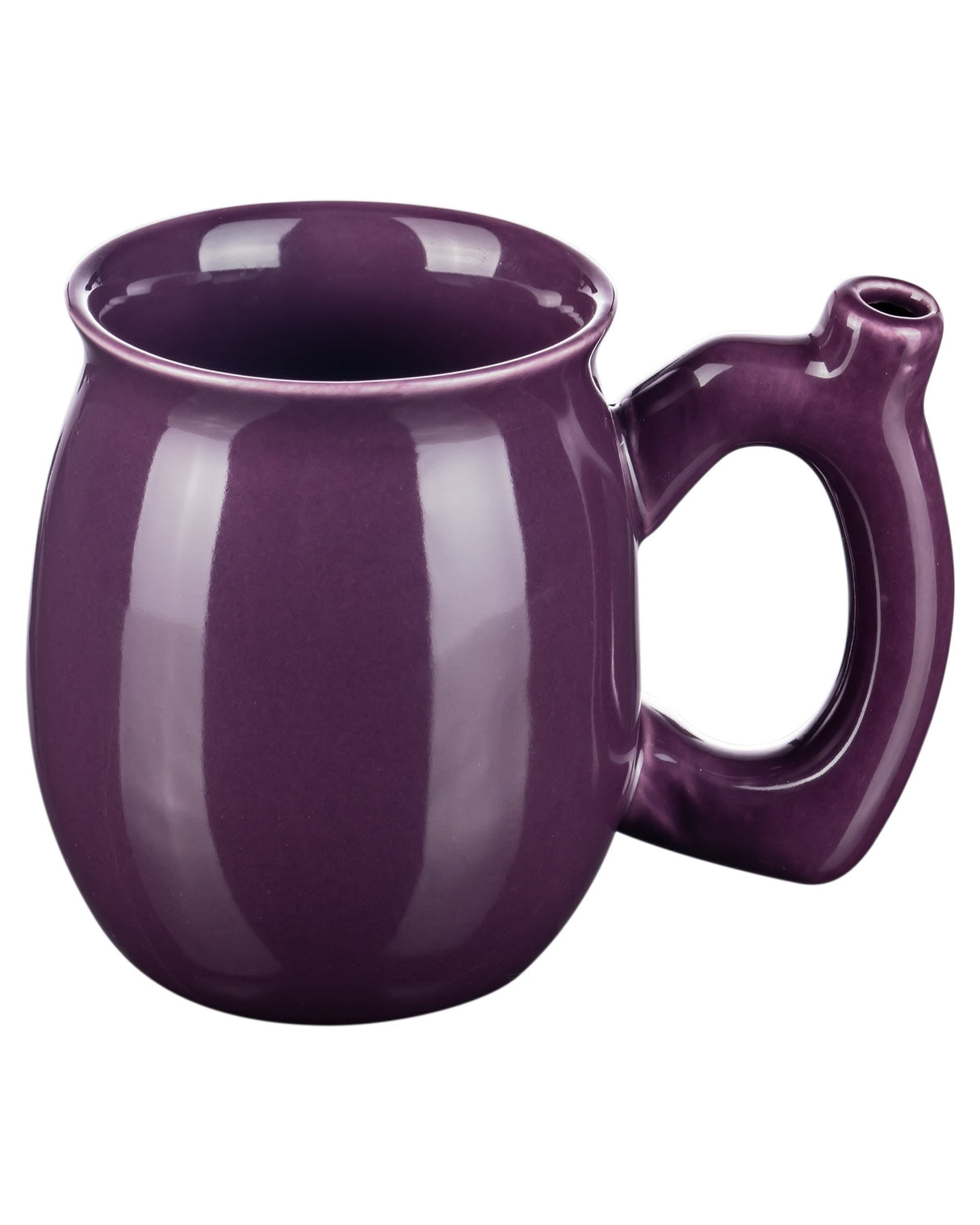 Roast & Toast Ceramic Pipe Mug in Purple - 11oz, Easy Clean, Microwave Safe, Front View