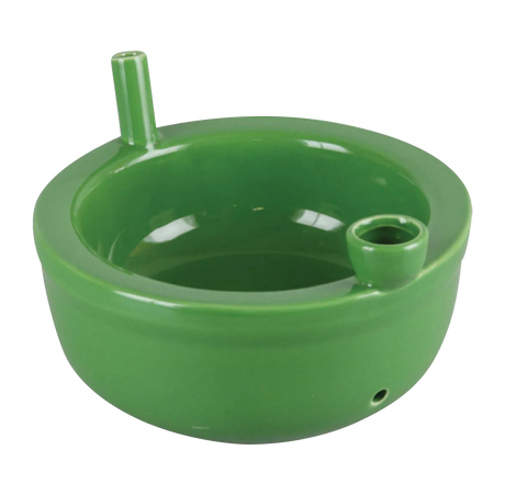 Roast & Toast Ceramic Cereal Bowl Pipe in Green, Novelty Gift, Top View