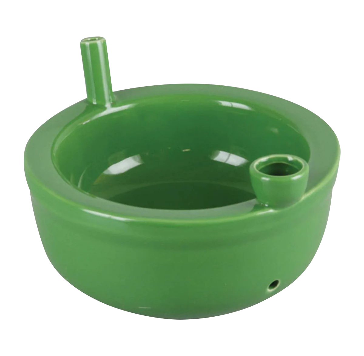 Roast & Toast Ceramic Cereal Bowl Pipe in Green, Novelty Gift, Top View