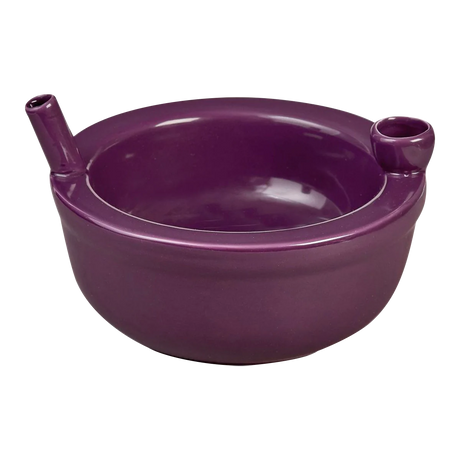 Roast & Toast Ceramic Cereal Bowl Pipe in Purple, Novelty Gift, Front View