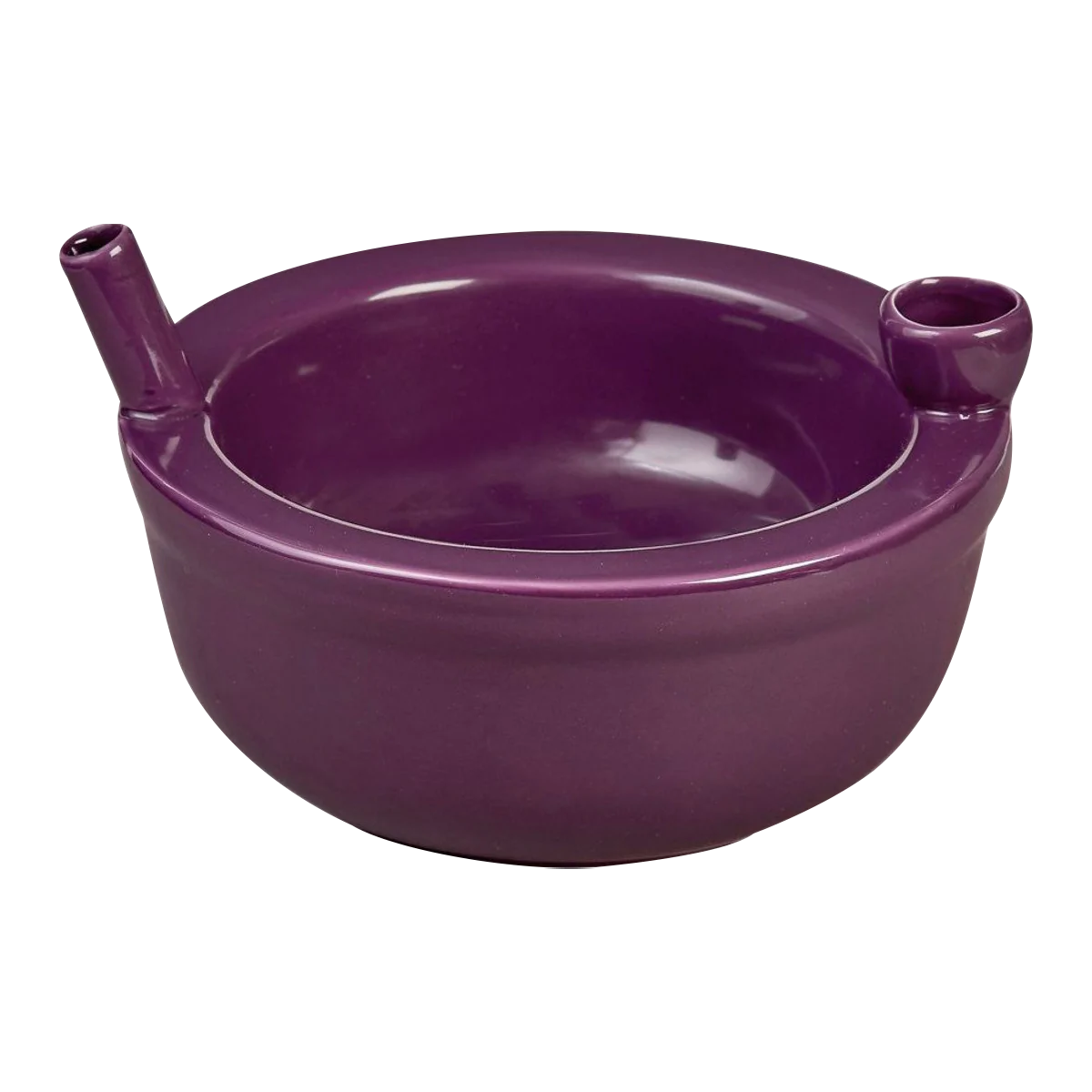 Roast & Toast Ceramic Cereal Bowl Pipe in Purple, Novelty Gift, Front View
