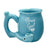 Roast & Toast Stoner Girl Blue Ceramic Mug Pipe for Dry Herbs, 11 oz - Front View