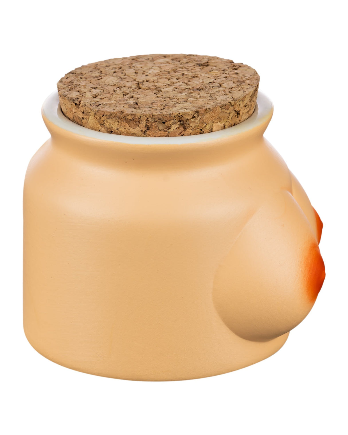 Roast & Toast Ceramic "Treasure Chest" Stash Jar with Cork Lid, Brown, Front View