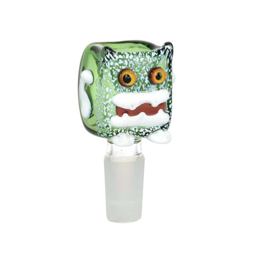 Robot Head Glass Herb Slide | 14mm M | Assorted Colors | 5ct Bundle