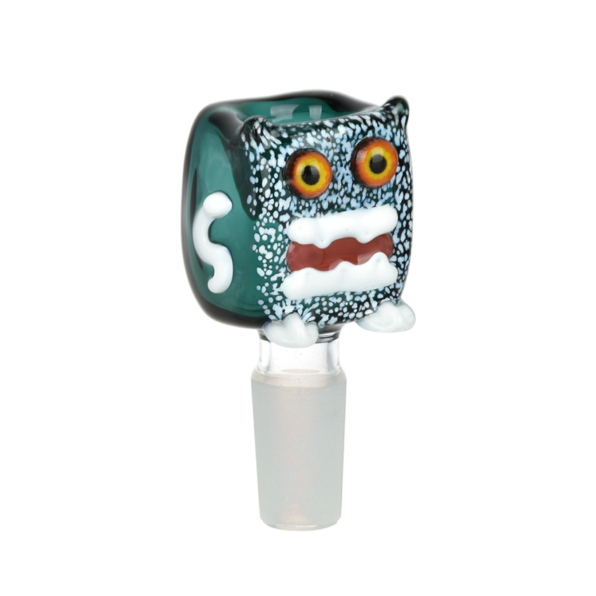 Robot Head Glass Herb Slide | 14mm M | Assorted Colors | 5ct Bundle