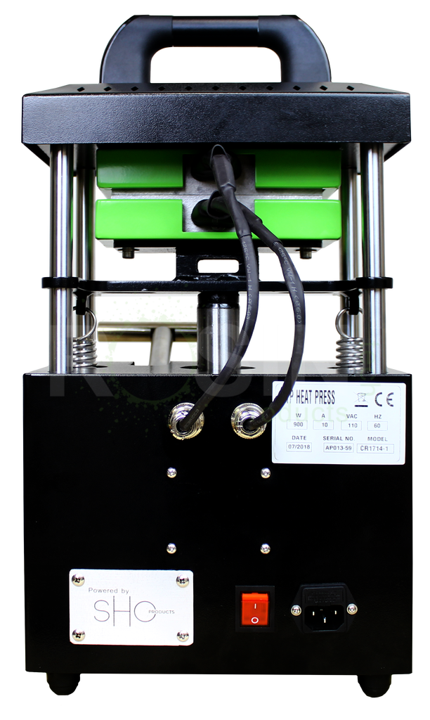 Rosin Tech BIG Smash™ steel heat press for dry herbs, front view on white background