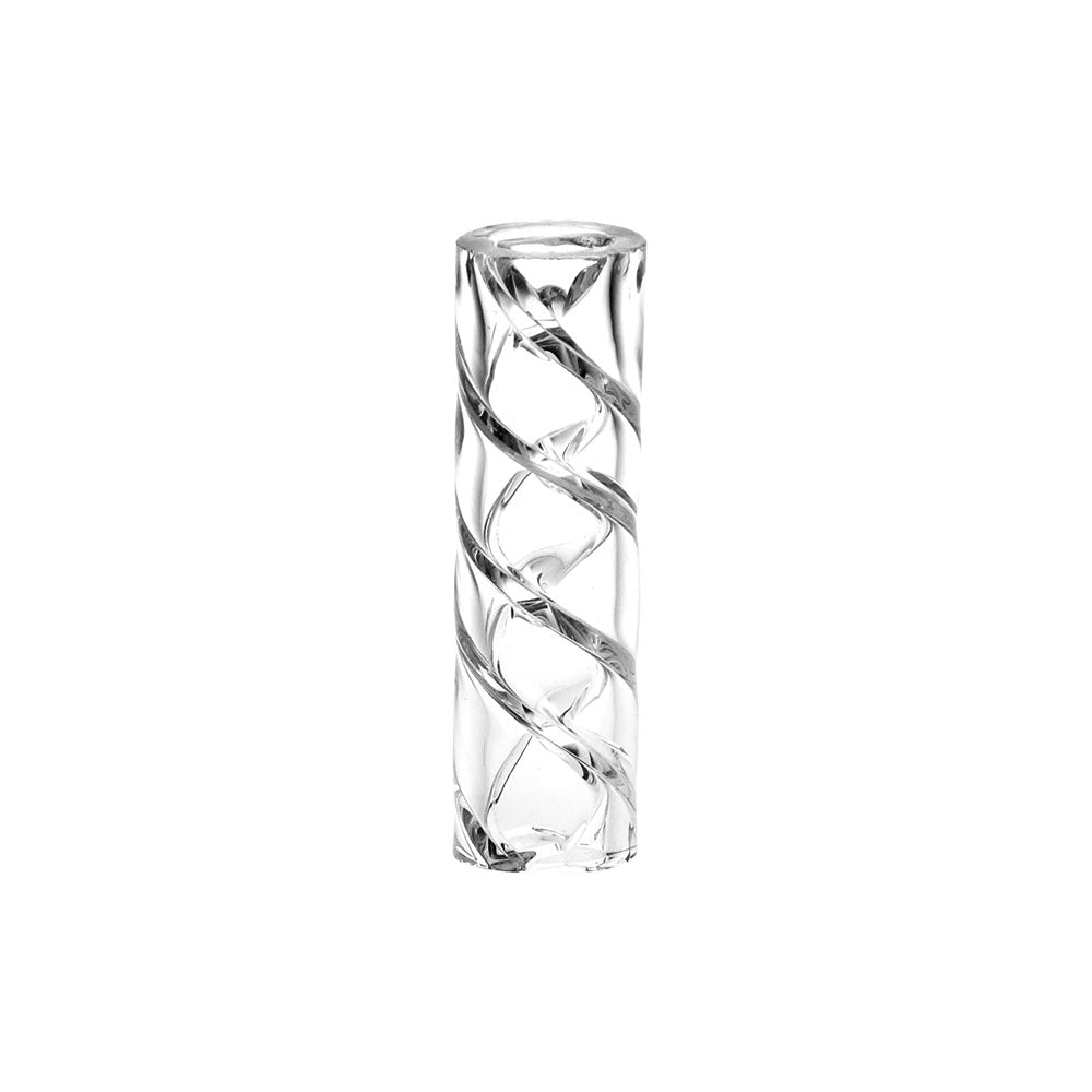 Borosilicate Glass Rotini Crutch Tip - Clear Spiral Design - 1 1/4" Size