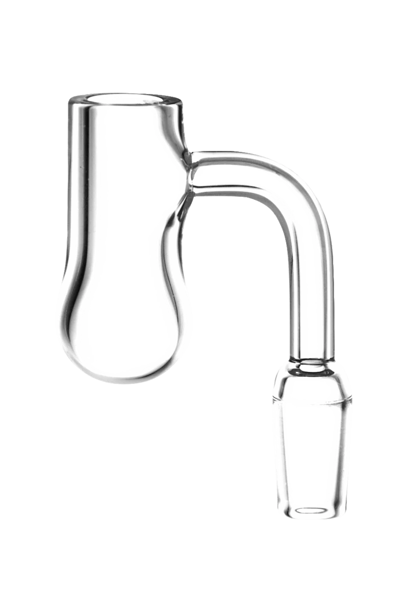 Quartz Round Bottom 2" Deep Banger for Dab Rigs, 14mm Male Joint - Clear Side View