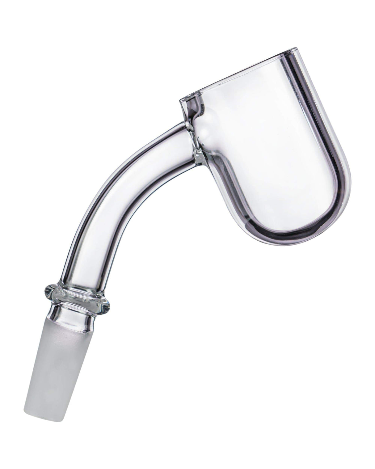10mm 45° Quartz Banger for Dab Rigs - Clear Quartz Side View on White Background