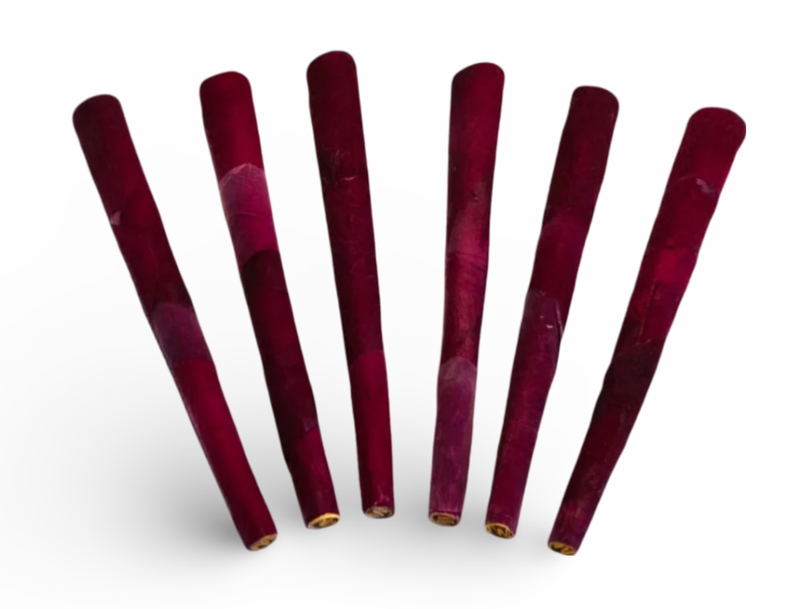 CaliGreenGold Rose Petal King Cones 6-Pack, organic red rolling papers for dry herbs, front view