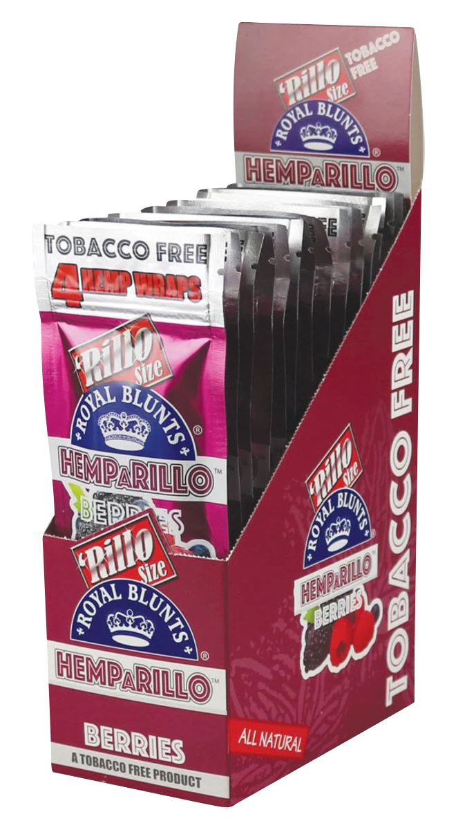 Royal Blunts Hemparillo Hemp Wraps, Berry Flavor, 15 Pack Display Box