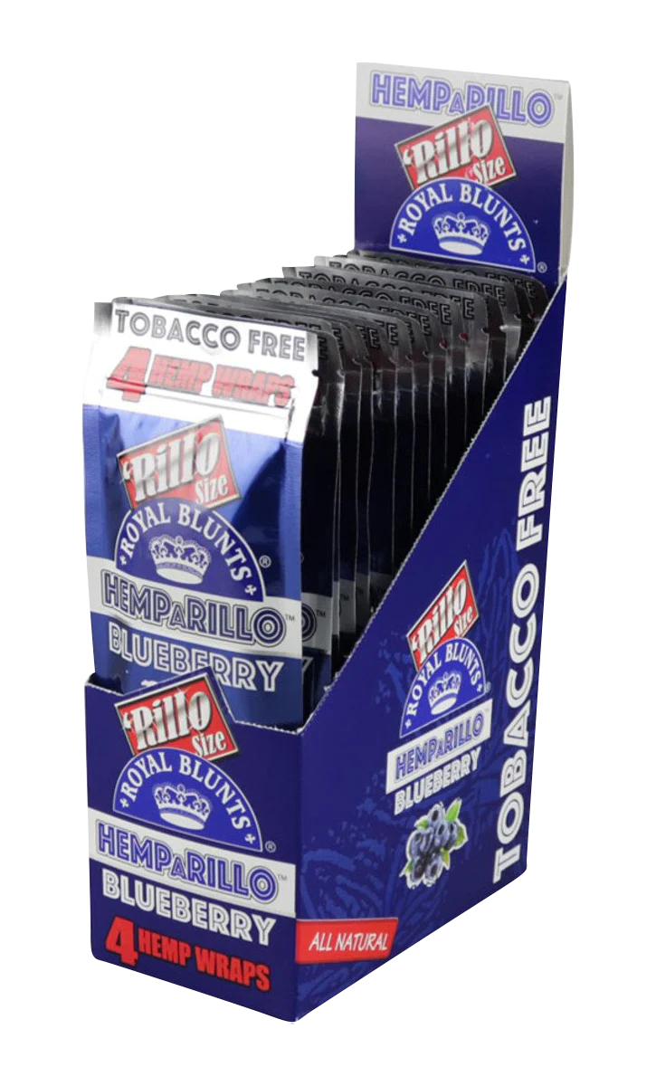 Royal Blunts Hemparillo Hemp Wraps, Blueberry Flavor, 15-Pack Display Box