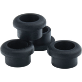LA Pipes - Black Rubber Grommet 3-Pack for Pull-Stem Bongs, Standard Size, Top View
