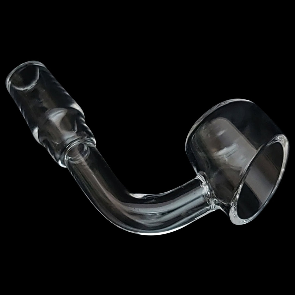 Rupert's Drop Quartz Banger with 45 Degree Angle Top for Dab Rigs, Thick 4mm Side View