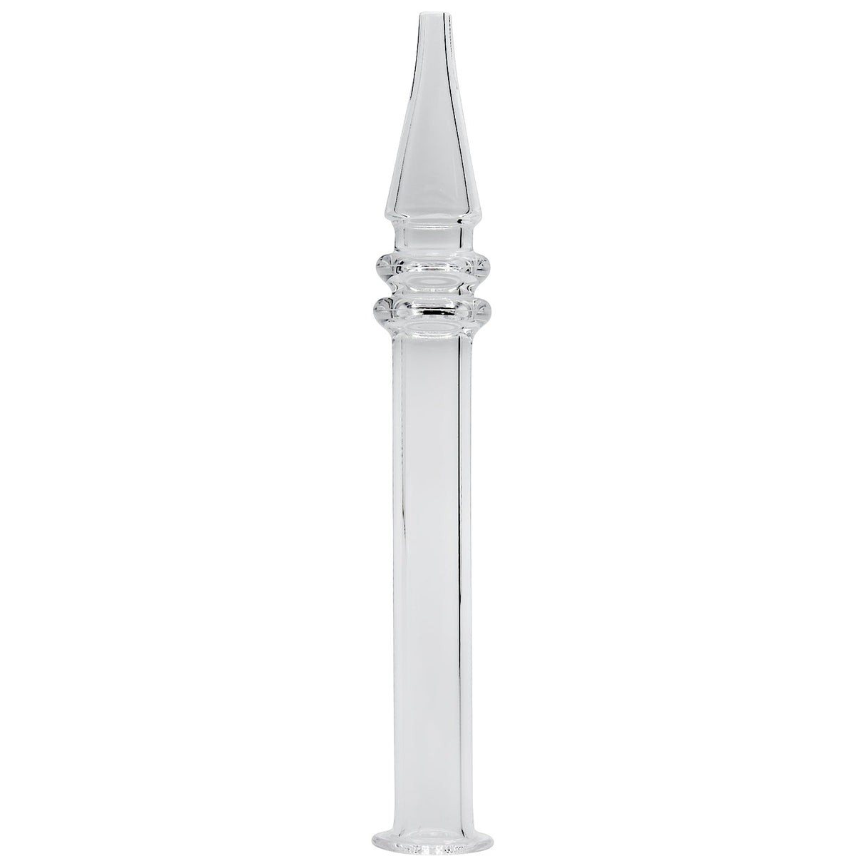Rupert's Drop Quartz Dab Straw front view, portable 5" length for concentrates