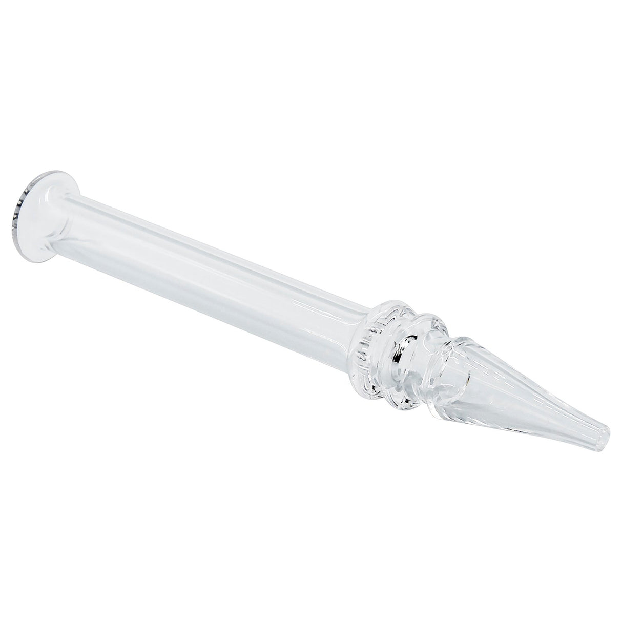 Rupert's Drop Quartz Dab Straw - Compact 5" Length, 7/16" Diameter, Side View